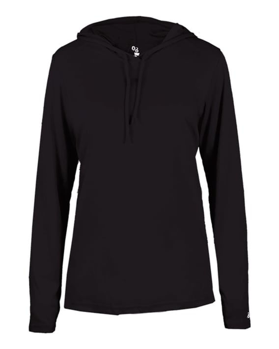Front view of Women’s B-Core Long Sleeve Hooded T-Shirt