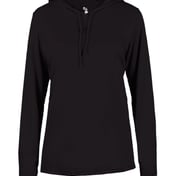 Front view of Women’s B-Core Long Sleeve Hooded T-Shirt