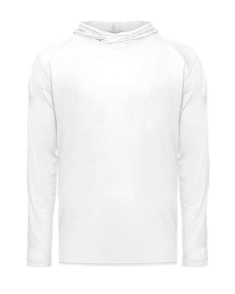 Front view of Youth Tri-Blend Surplice Hooded Long Sleeve T-Shirt
