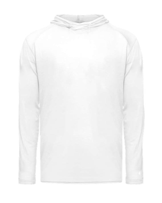 Front view of Youth Tri-Blend Surplice Hooded Long Sleeve T-Shirt