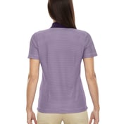 Back view of Ladies’ Eperformance Launch Snag Protection Striped Polo