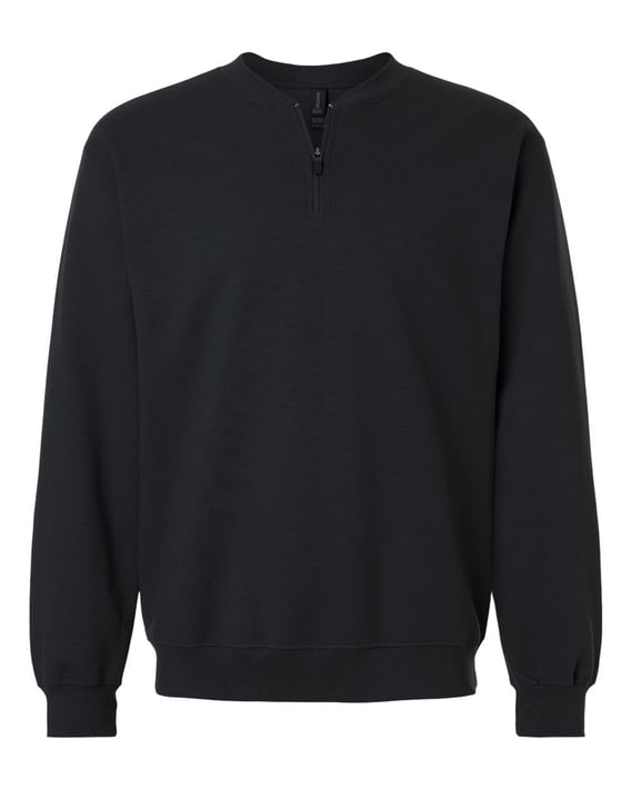 Front view of Softstyle® Midweight 1/4 Zip Sweatshirt
