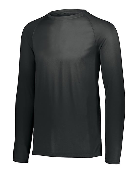 Side view of Youth Attain Wicking Long Sleeve Shirt