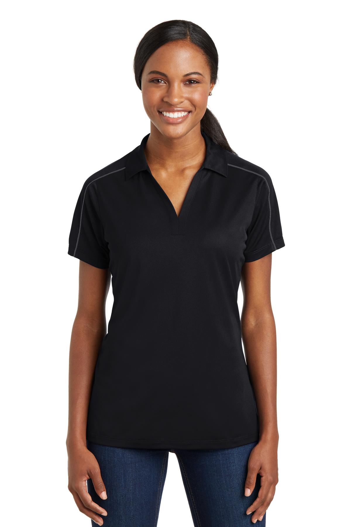 Front view of Women’s Micropique Sport-Wick® Piped Polo