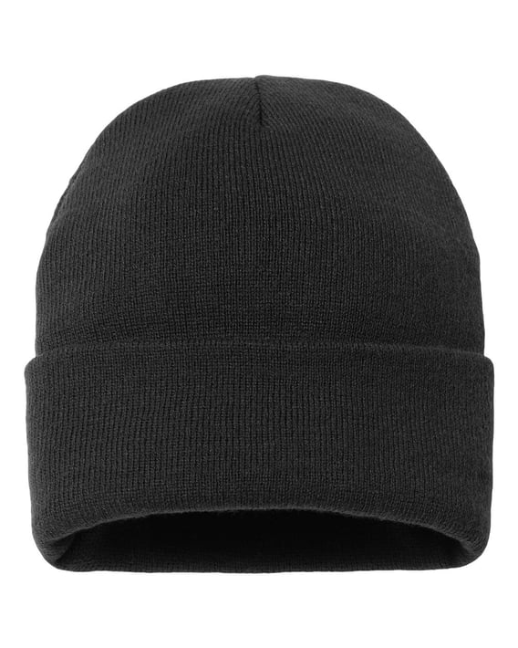 Front view of Sherpa Lined 12″ Cuffed Beanie