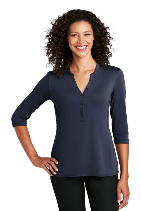 Front view of Women's UV Choice Pique Henley
