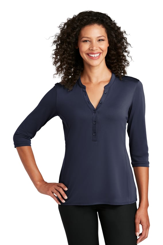 Front view of Women’s UV Choice Pique Henley