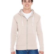 Front view of Adult Triblend Full-Zip Fleece Hooded Sweatshirt