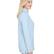 Side view of CrownLux Performance® Ladies’ Clubhouse Micro-Stripe Quarter-Zip