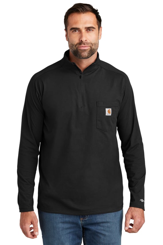 Front view of Force® 1/4-Zip Long Sleeve T-Shirt