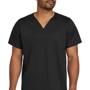 Front view of Unisex WorkFlex Chest Pocket V-Neck Top