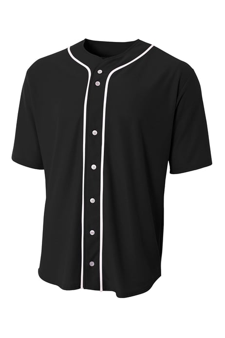 Frontview ofShort Sleeve Full-Button Baseball Top