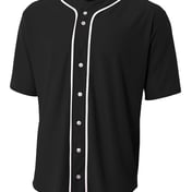Front view of Short Sleeve Full-Button Baseball Top
