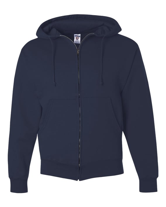 Front view of Super Sweats NuBlend® Full-Zip Hooded Sweatshirt