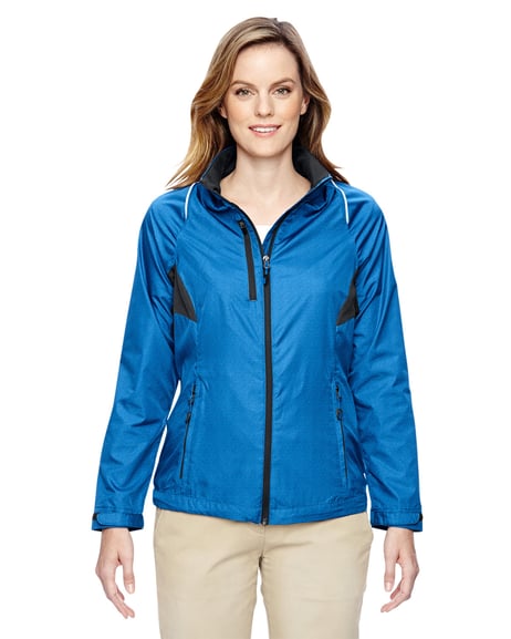 Front view of Ladies' Sustain Lightweight Recycled Polyester Dobby Jacket WithPrint