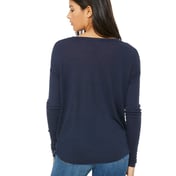 Back view of Ladies’ Flowy Long-Sleeve T-Shirt With 2×1 Sleeves
