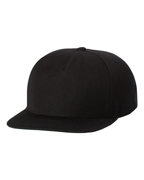 Front view of Premium Five-Panel Snapback Cap