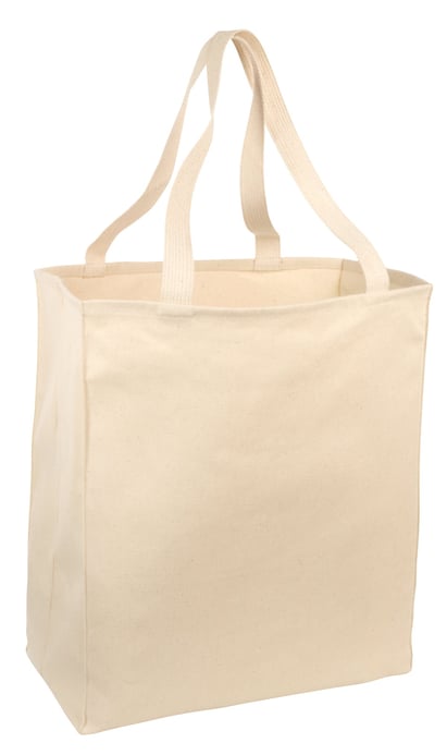 Front view of Ideal Twill Over-the-Shoulder Grocery Tote
