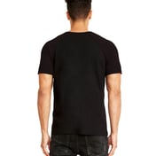 Back view of Unisex Raglan Short-Sleeve T-Shirt