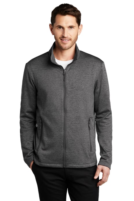 Front view of Collective Striated Fleece Jacket
