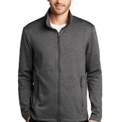 Front view of Collective Striated Fleece Jacket