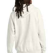 Back view of Unisex Organic CVC Fleece Pullover Hoodie