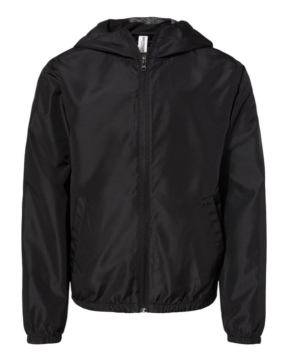 Front view of Youth Lightweight Windbreaker Full-Zip Jacket