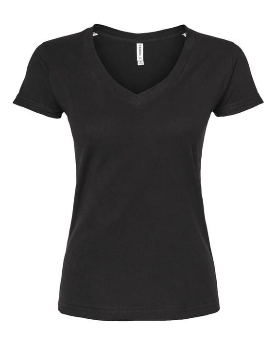 Front view of Women’s Fine Jersey V-Neck T-Shirt