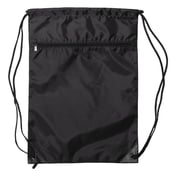 Front view of Zippered Drawstring Backpack