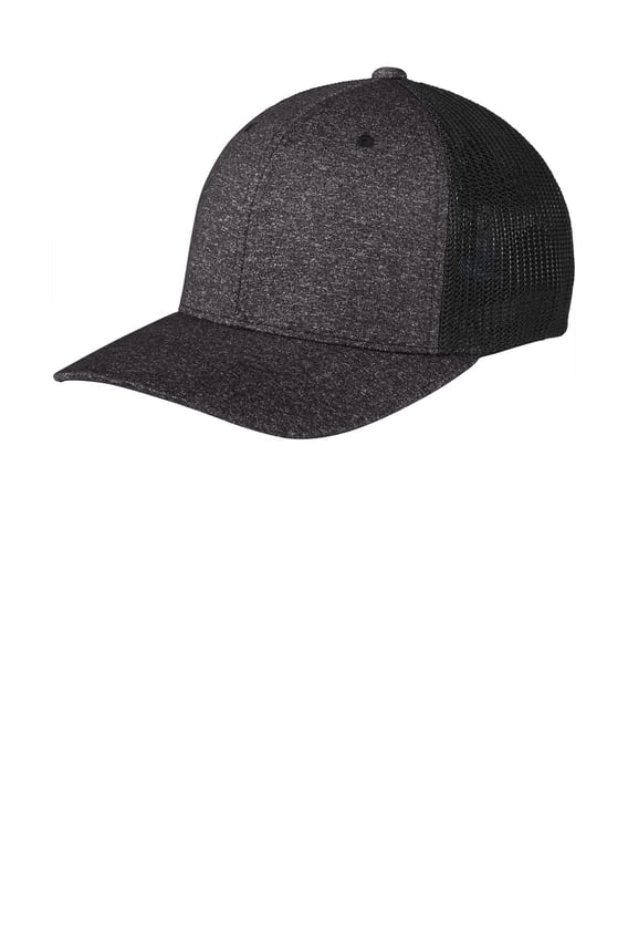 Front view of Flexfit ® Melange Mesh Back Trucker Cap