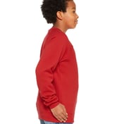 Side view of Youth Sponge Fleece Raglan Sweatshirt