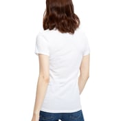 Back view of Ladies’ 5.8 Oz. Short-Sleeve Recover Yarn Crewneck