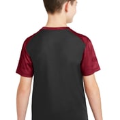 Back view of Youth CamoHex Colorblock Tee