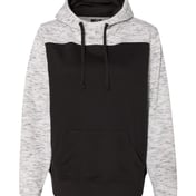 Front view of Mélange Fleece Colorblocked Hooded Sweatshirt