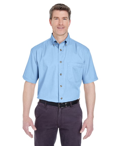 Front view of Adult Cypress Short-Sleeve Denim With Pocket