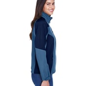 Side view of Ladies’ Compass Colorblock Three-Layer Fleece Bonded Soft Shell Jacket