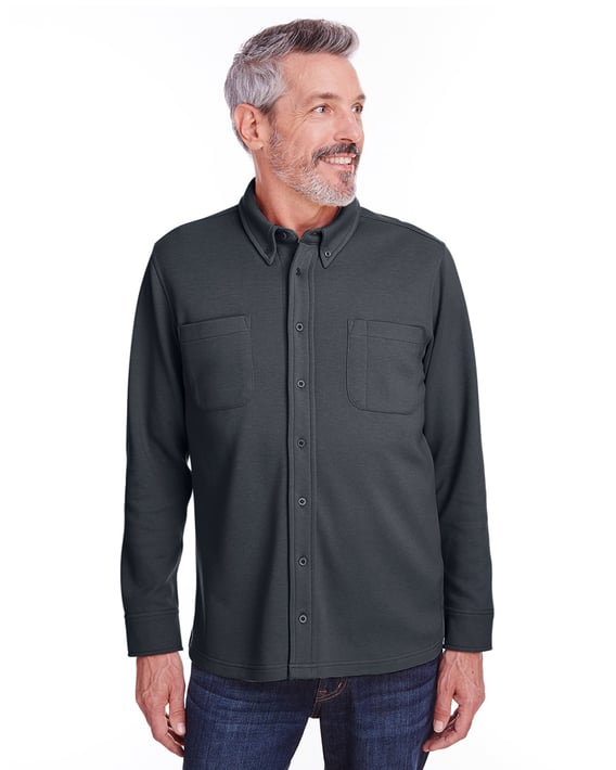 Front view of Adult StainBloc Pique Fleece Shirt-Jacket