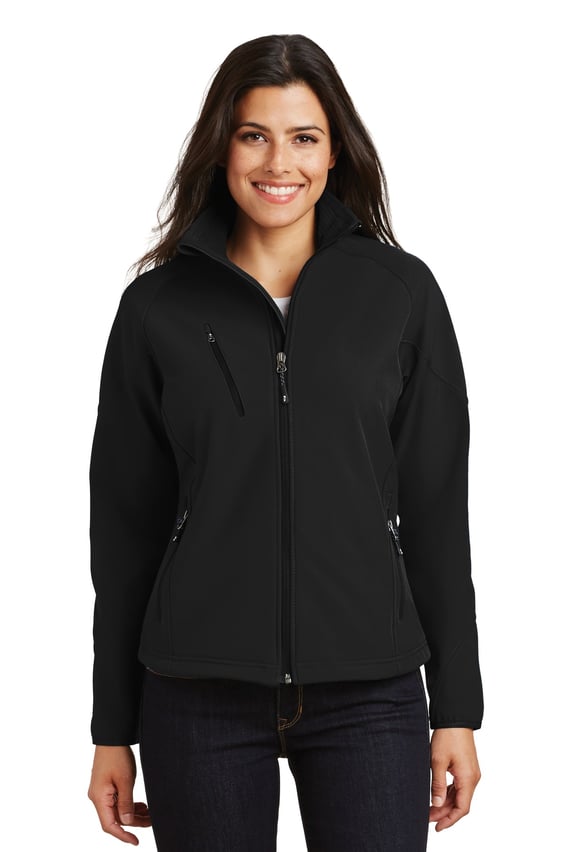 Front view of Ladies Textured Soft Shell Jacket