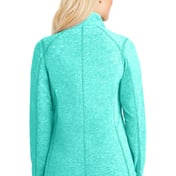 Back view of Ladies Heather Microfleece Full-Zip Jacket