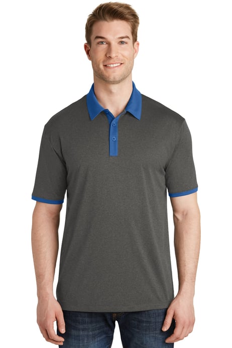 Front view of Heather Contender&trade; Contrast Polo