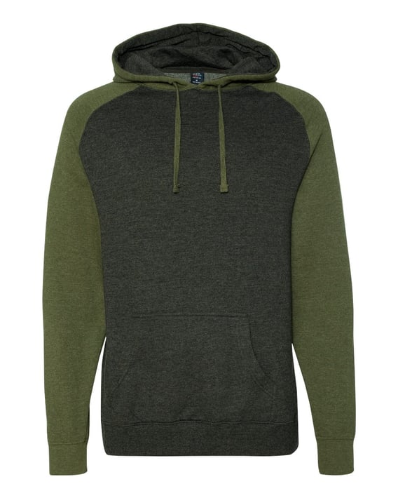 Front view of Raglan Hooded Sweatshirt