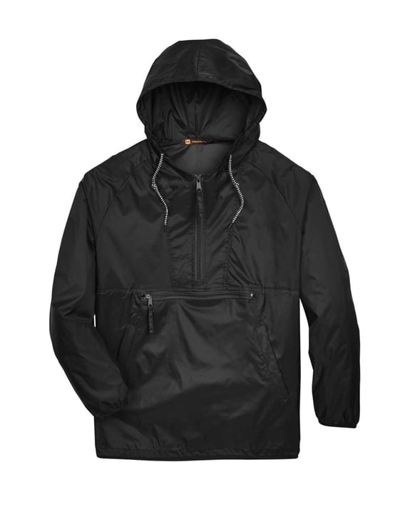 Front view of Packable Hooded Nylon Jacket