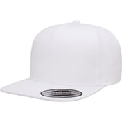 Front view of Adult 5-Panel Structured Flat Visor Classic Snapback Cap