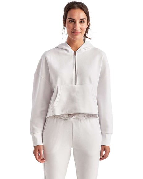 Front view of Women's Alice Half-Zip Hooded Sweatshirt