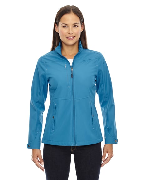 Front view of Ladies' Forecast Three-Layer Light Bonded Travel Soft Shell Jacket