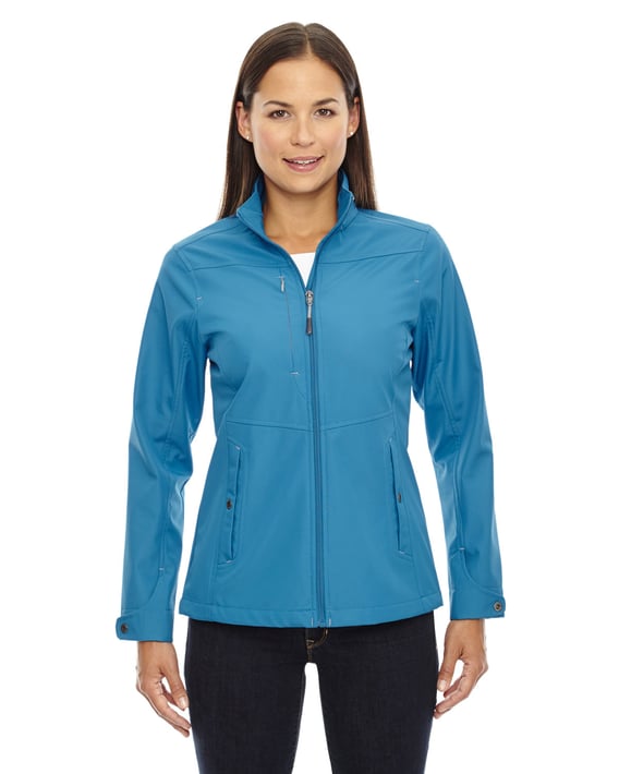 Front view of Ladies’ Forecast Three-Layer Light Bonded Travel Soft Shell Jacket