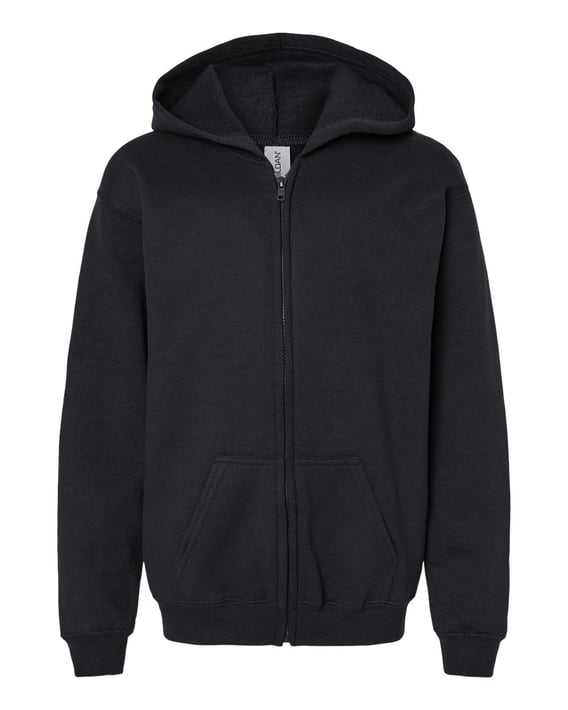 Front view of Heavy Blend™ Youth Full-Zip Hooded Sweatshirt