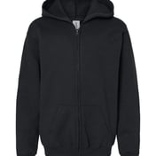 Front view of Heavy Blend™ Youth Full-Zip Hooded Sweatshirt