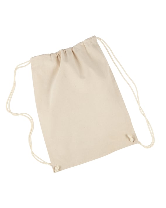 Front view of Cotton Drawstring Backpack