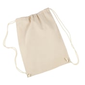 Front view of Cotton Drawstring Backpack